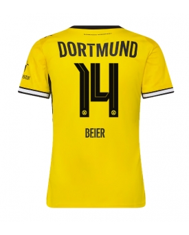Borussia Dortmund Maximilian Beier #14 Maglia Gara Casa Repliche 2026-27 Donna Maniche Corte Borussia Dortmund Maximilian Beier #14 Maglia Gara Casa Repliche 2026-27 Donna Maniche Corte
